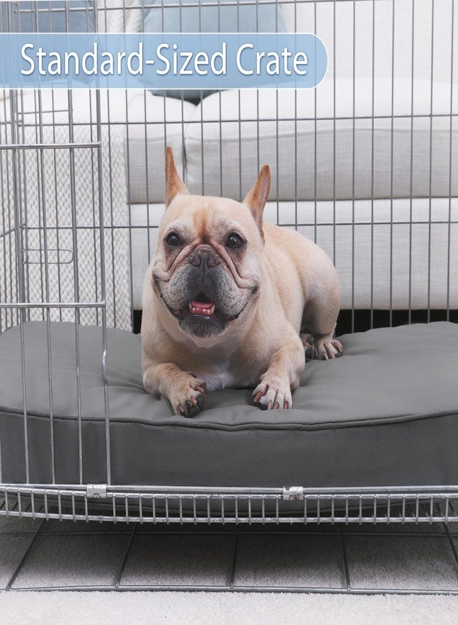 Vonabem Small Dog Bed Waterproof Crate Pad 24 inch Washable with Removable Cover Reversible, Puppy Cat Beds Orthopedic, Outdoor Durable Leather Anti-Slip Kennel Pads 23"x17" Grey - Image 4